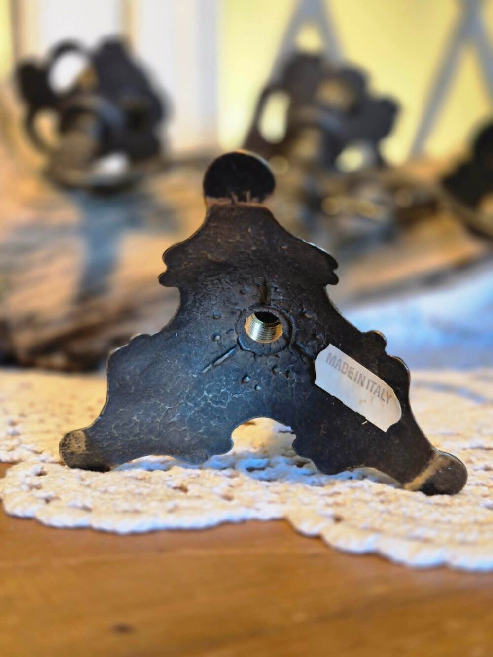 Beyond Midnight π¦π§ββοΈ Vintage Brass 3 Arms Candlestick Holder - Picture 10 of 13